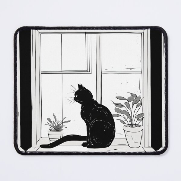 Item preview, black cat indoor plant ome designed and sold by Catophile.