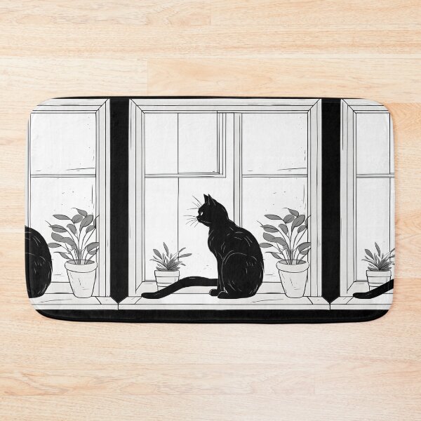 Item preview, black cat indoor plant ome designed and sold by Catophile.