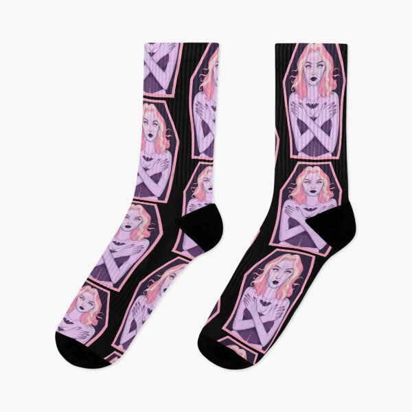 Item preview, Vampire Girl in Coffin // Pink Purple Pastel Goth  designed and sold by Wendy-Stephens.