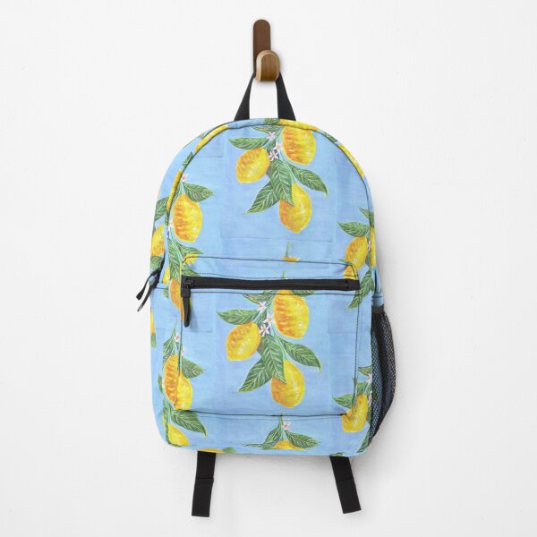 Item preview, Lemon branch with blue background - Citrus summertime designed and sold by Wolshebnaja.