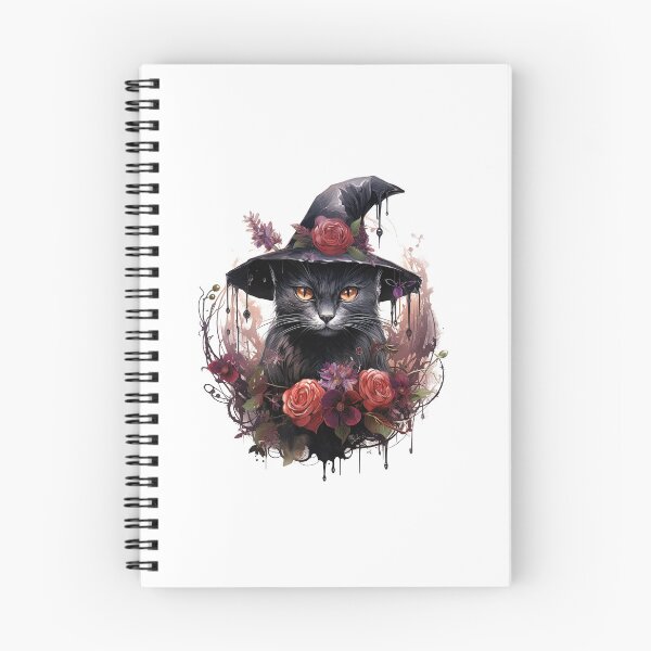 Item preview, Watercolor OxBlood Witch's Cat designed and sold by Mandayartstudio.