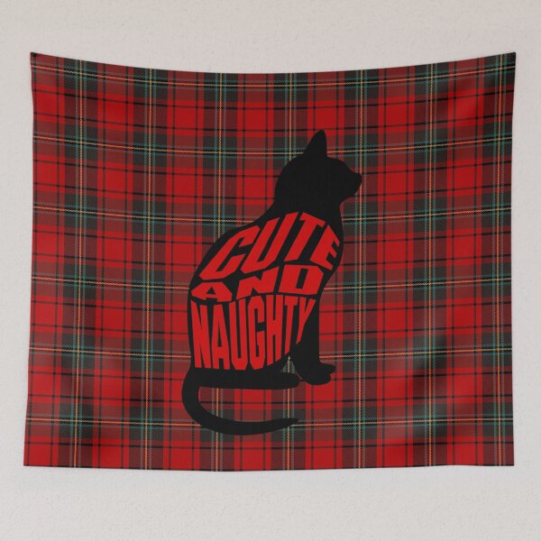 Item preview, Santa Nice Naughty list. Black cat cute and naughty. designed and sold by VieBelieve.