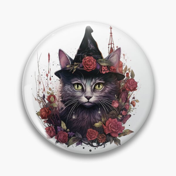 Item preview, Watercolor OxBlood Witch's Cat designed and sold by Mandayartstudio.
