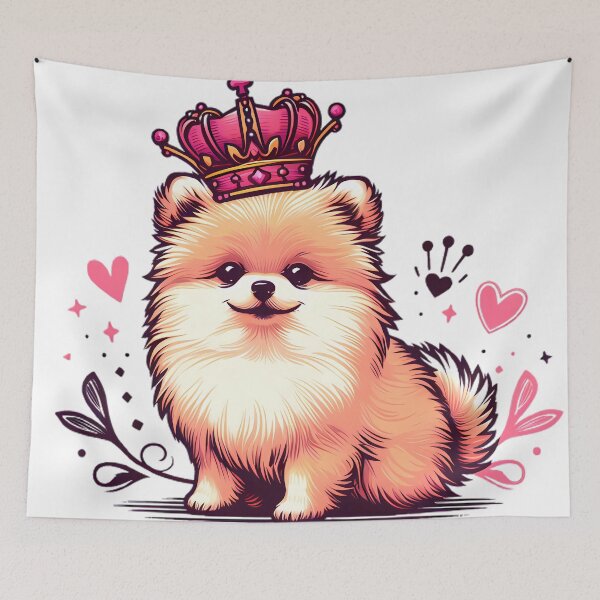Item preview, Pomeranian wearing a crown designed and sold by ShounenGifts.