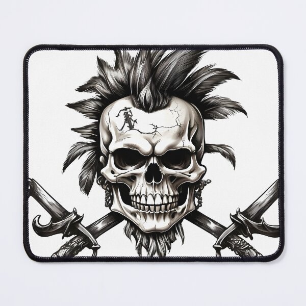 Aperçu de l'œuvre Crâne de Jolly Roger avec Mohawk créée et vendue par RAILGUNWII.