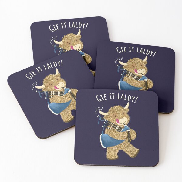 Item preview, Scottish Highland Cow And Bagpipes Says Gie It Laldy! designed and sold by brodyquixote.