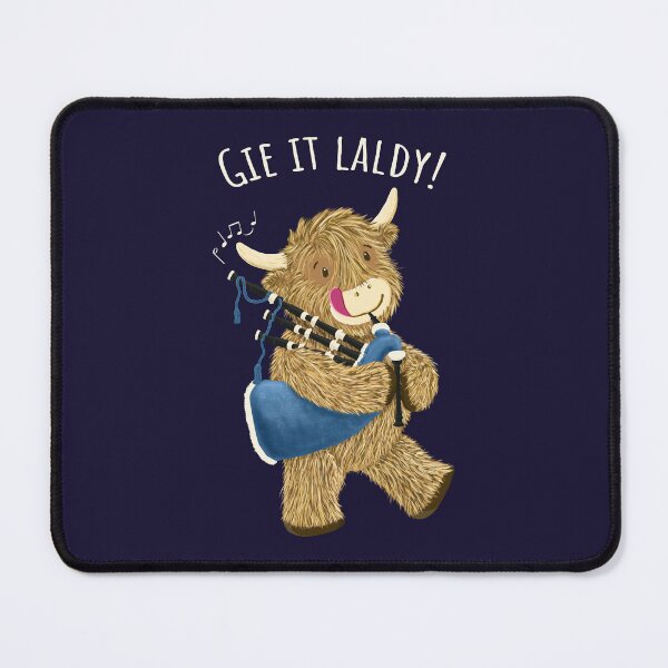 Item preview, Scottish Highland Cow And Bagpipes Says Gie It Laldy! designed and sold by brodyquixote.