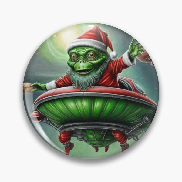Item preview, Alien as Santa; Merry Space-Mas; UFO;  designed and sold by StickerApe.