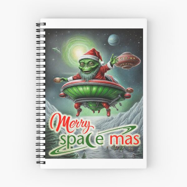 Item preview, Alien as Santa; Merry Space-Mas; UFO;  designed and sold by StickerApe.