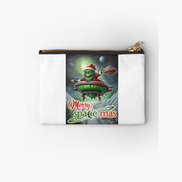 Item preview, Alien as Santa; Merry Space-Mas; UFO;  designed and sold by StickerApe.