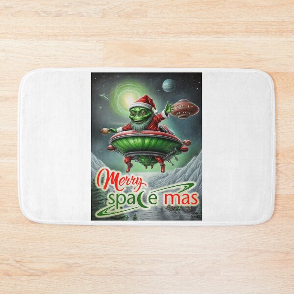 Item preview, Alien as Santa; Merry Space-Mas; UFO;  designed and sold by StickerApe.