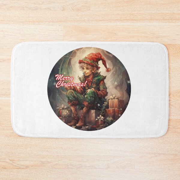Item preview, A watercolor illustration Christmas elf and gift designed and sold by Mickeymouse2023.