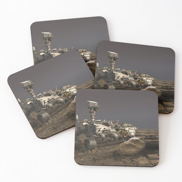 Item preview, STK204869S-Mars Perseverance rover analyzing a rock on surface of Mars.   designed and sold by StocktrekImages.