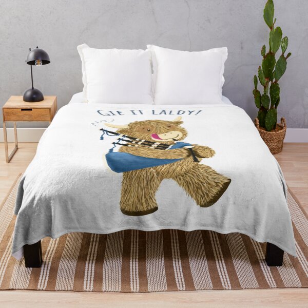 Item preview, Wee Hamish Scottish Highland Cow And Bagpipes Says Gie It Laldy! designed and sold by brodyquixote.
