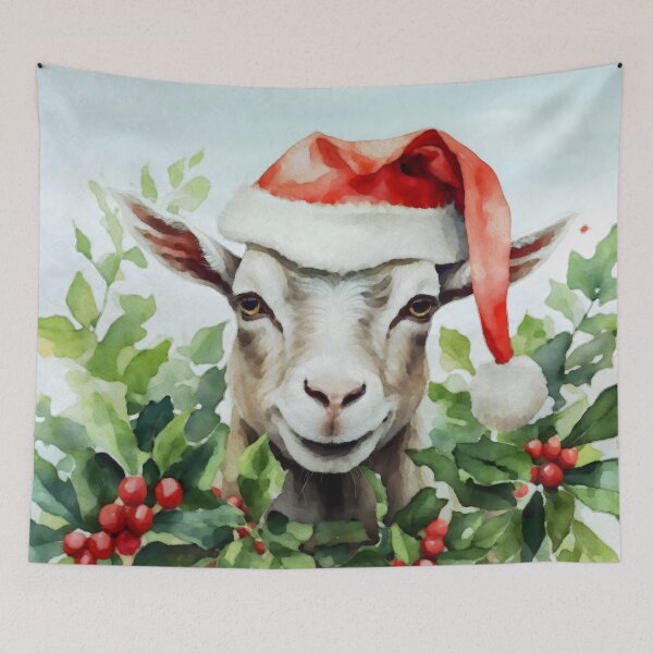 Item preview, Christmas Goat Watercolour  designed and sold by NikkiBear67.