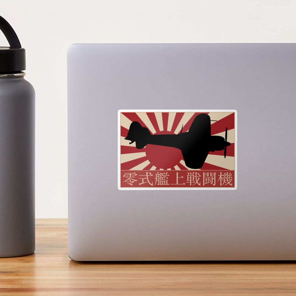 A6M Zero Japanese WW2 Fighter Plane Japan Rising Sun Flag