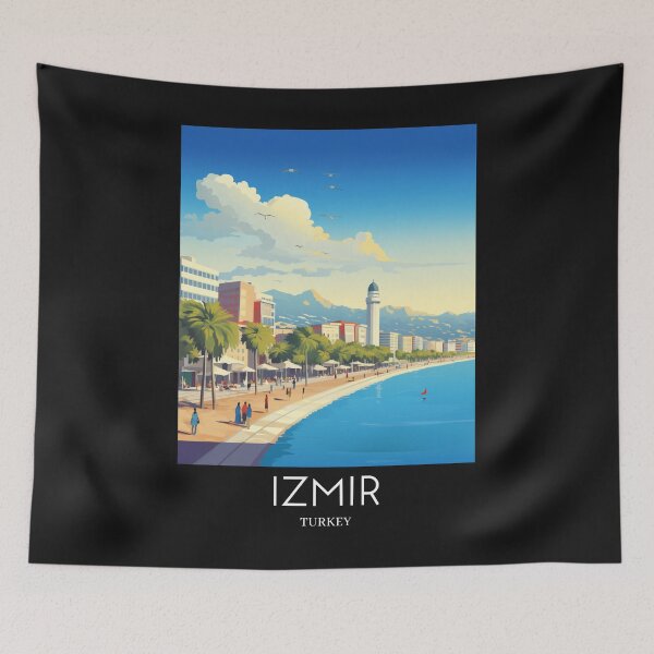 Aperçu de l'œuvre A Pop Art Travel Print of Izmir - Turkey créée et vendue par StudioRedKoala.