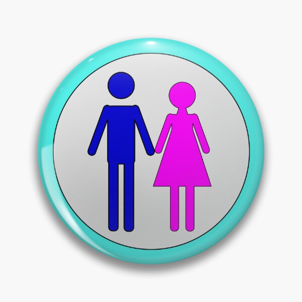Item preview, Man and Woman, Blue and Pink Stencils, on Light Grey Circle with Black Trim designed and sold by AASparksDesigns.