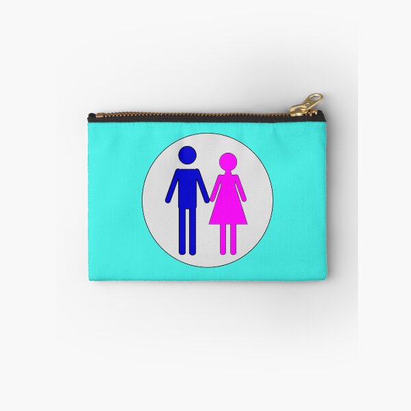 Item preview, Man and Woman, Blue and Pink Stencils, on Light Grey Circle with Black Trim designed and sold by AASparksDesigns.