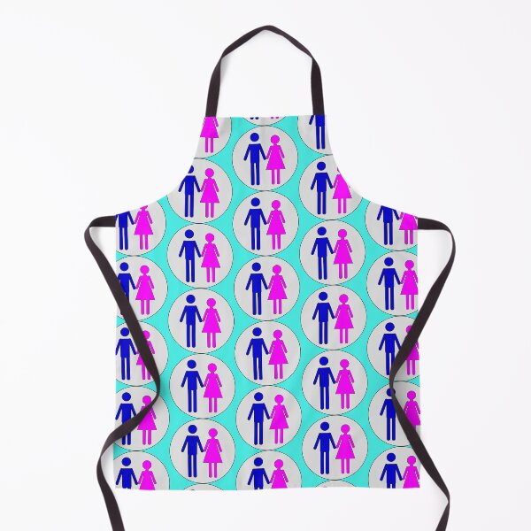 Item preview, Man and Woman, Blue and Pink Stencils, on Light Grey Circle with Black Trim designed and sold by AASparksDesigns.