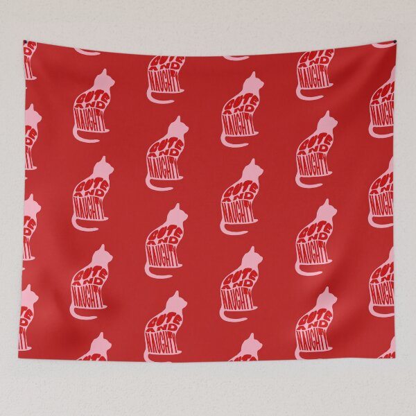Item preview, Christmas Santa nice or naughty list. Pink cat cute and naughty.  designed and sold by VieBelieve.