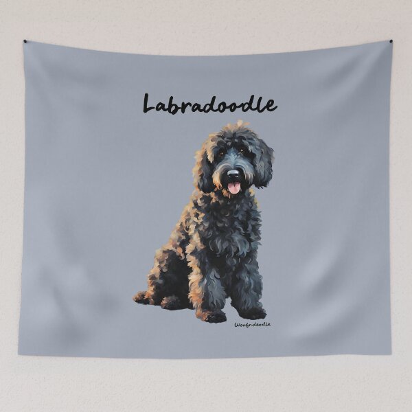 Item preview, Black Labradoodle Doodle Dog designed and sold by Happy Dog Doodles.