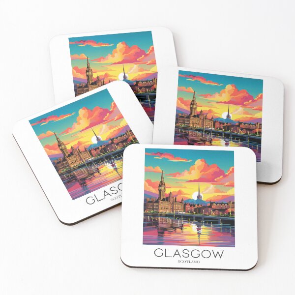 Item preview, A Pop Art Travel Print of Glasgow - Scotland designed and sold by StudioRedKoala.