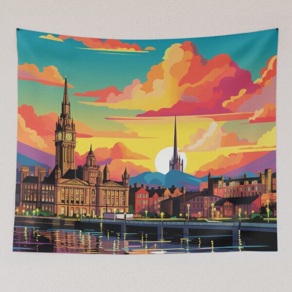 Item preview, A Pop Art Travel Print of Glasgow - Scotland designed and sold by StudioRedKoala.