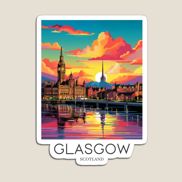 Item preview, A Pop Art Travel Print of Glasgow - Scotland designed and sold by StudioRedKoala.