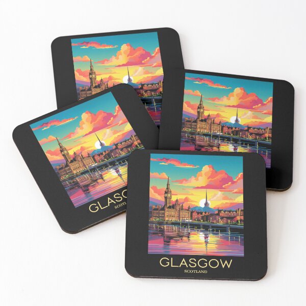 Item preview, A Pop Art Travel Print of Glasgow - Scotland designed and sold by StudioRedKoala.
