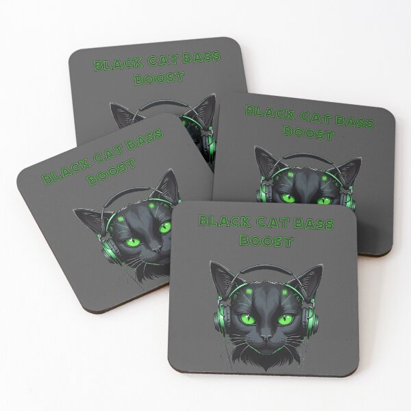 Item preview, A black cat with headphones, grooving to house music designed and sold by NiRia Spot.