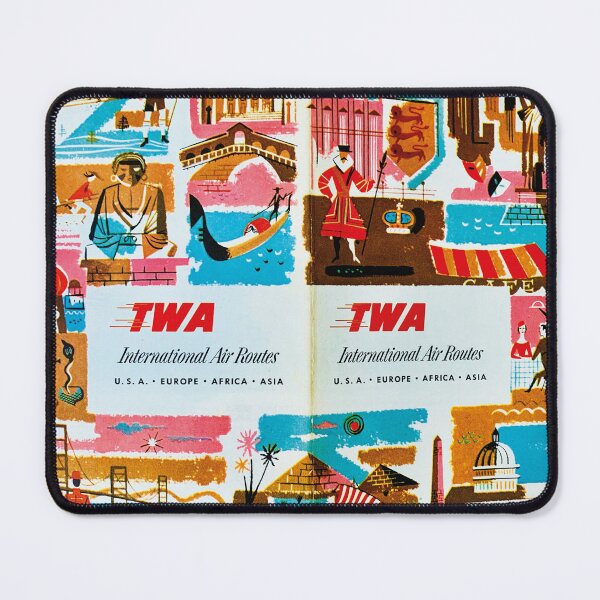Item preview, TWA advertising from the 60s, retro airline advertising designed and sold by RoyalTarget.