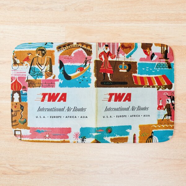 Item preview, TWA advertising from the 60s, retro airline advertising designed and sold by RoyalTarget.