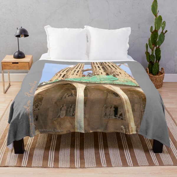 Item preview,  Towers Scraping Sky at La Sagrada Familia Catholic Church, by Antoni Gaudí (Barcelona, Spain - Photo by Alice CCI) designed and sold by VanyssaGraphics.