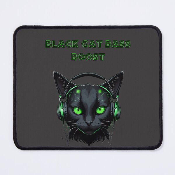Item preview, A black cat with headphones, grooving to house music designed and sold by NiRia Spot.