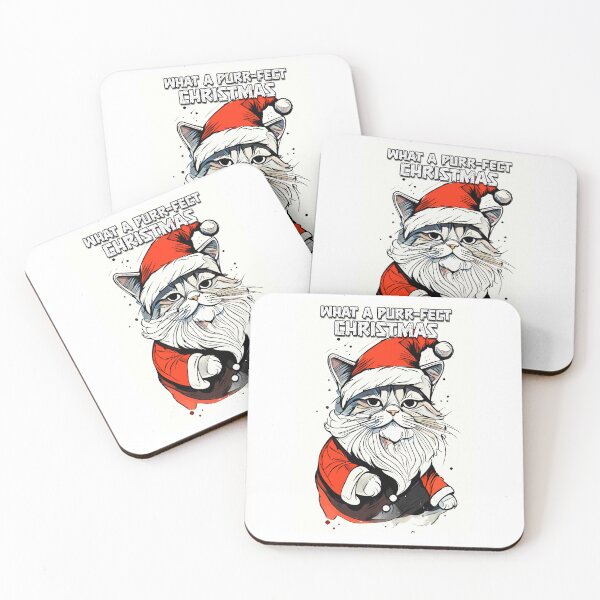 Item preview, Funny Christmas Quote Cute Santa Claus Cat Illustration for Pet Lovers and Owners designed and sold by Naumovski.