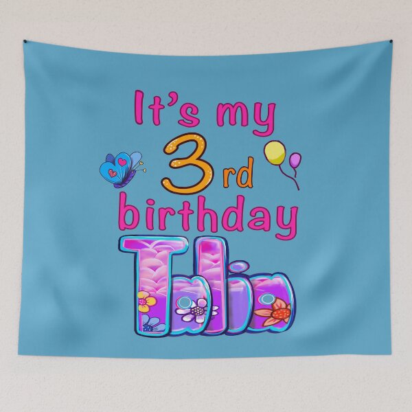 Item preview, Talia it’s my birthday 3 year old personalized personalised name and age Talia 3rd birthday designed and sold by Artonmytee.