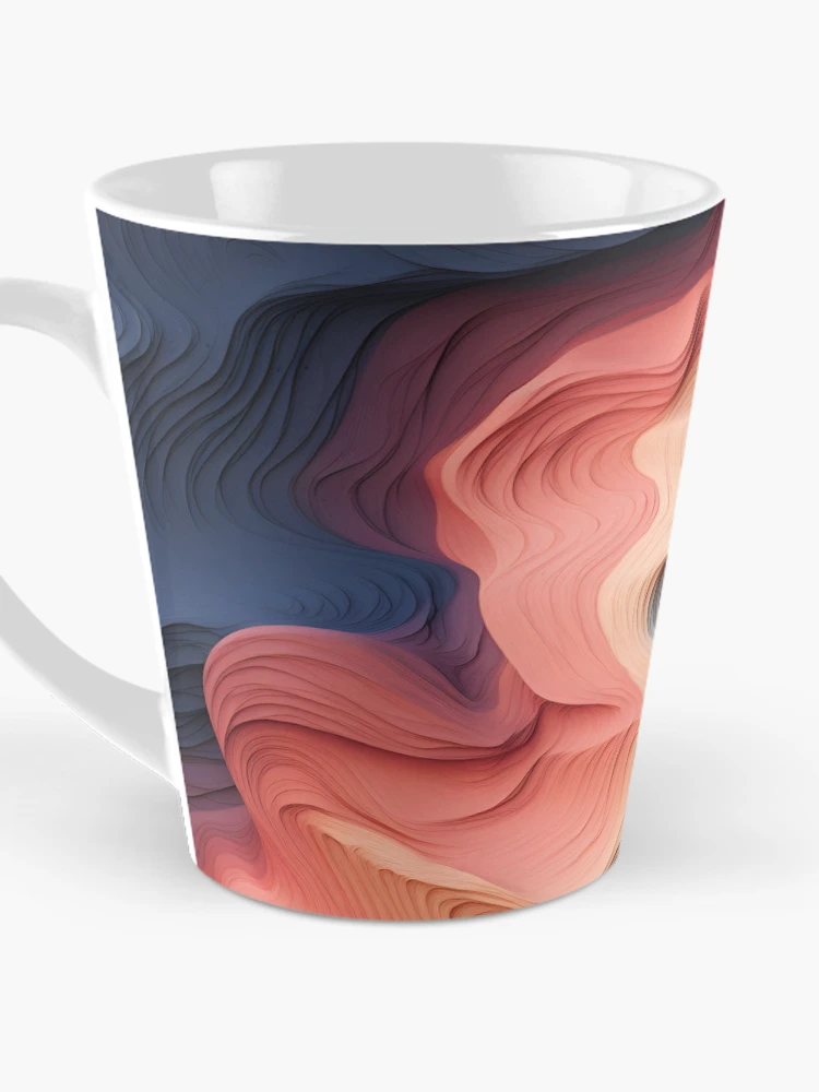 Thumbnail 3 of 4, Coffee Mug, Dynamic Rouge Wave Forms designed and sold by VectorPlace.