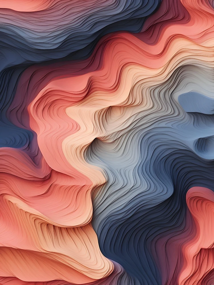 Thumbnail 3 of 3, Scarf, Dynamic Rouge Wave Forms designed and sold by VectorPlace.