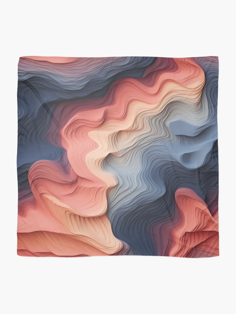 Thumbnail 2 of 3, Scarf, Dynamic Rouge Wave Forms designed and sold by VectorPlace.