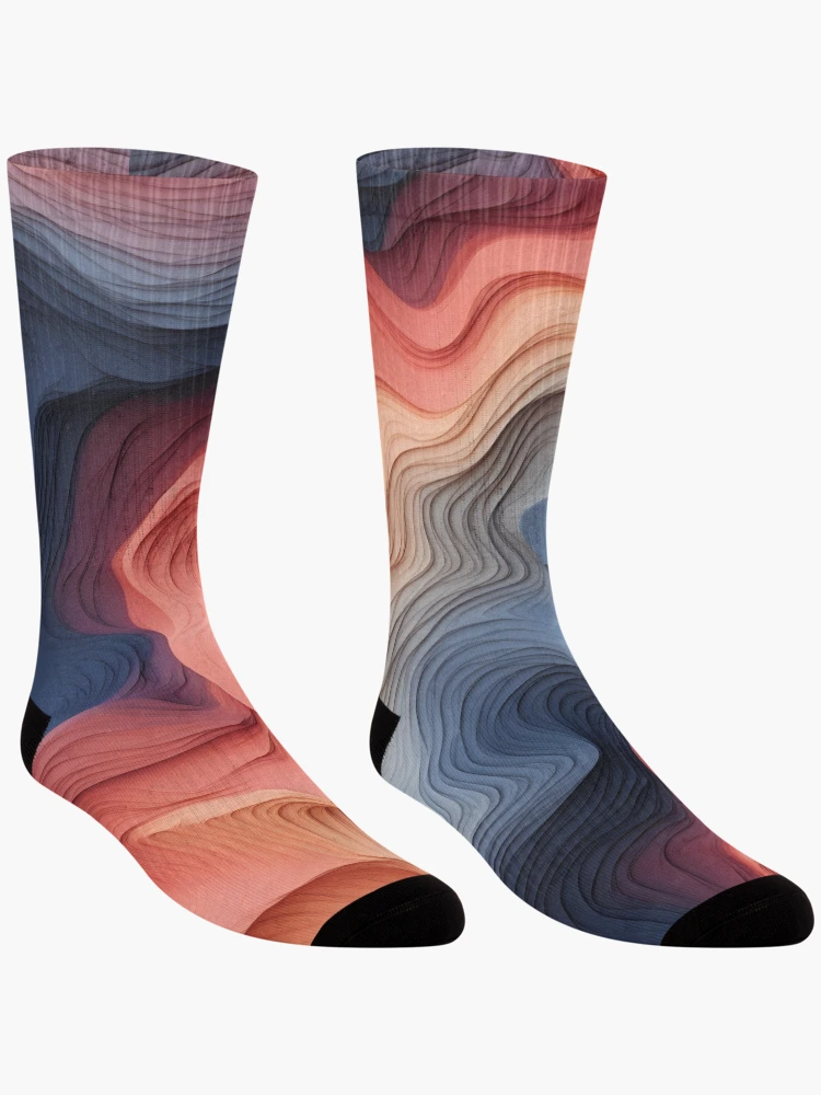Thumbnail 3 of 5, Socks, Dynamic Rouge Wave Forms designed and sold by VectorPlace.