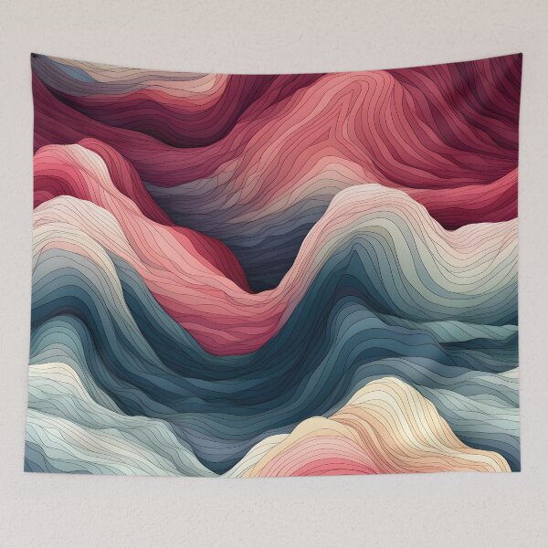 Item preview, Surreal Crimson Wavescape designed and sold by VectorPlace.