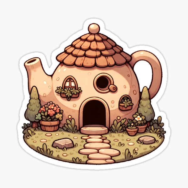 Item preview, Enchanted Teapot Cottage in the Woods  designed and sold by UmbrellaStudio1.