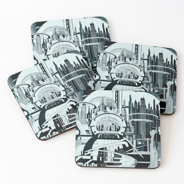 Item preview, Monochrome Metropolis: A Glimpse Forward designed and sold by blackink-design.
