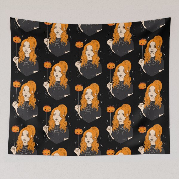 Item preview, Girl with Pumpkin Balloon 01 // Retro Pinup Girl designed and sold by Wendy-Stephens.
