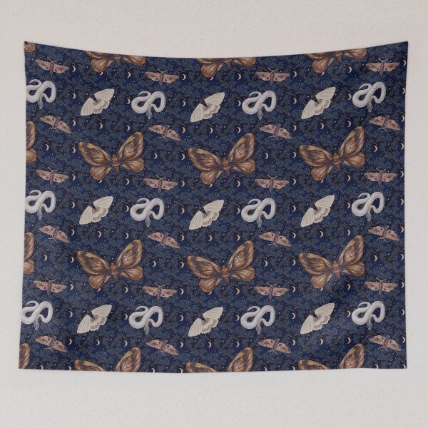 Item preview, Witchy Moth Magic - Celestial Pagan Seamless Pattern designed and sold by ThreeHaresMedia.