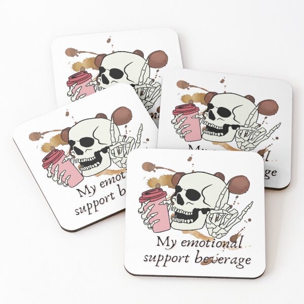 Item preview, Coffee is my emotional support beverage, skull coffee cup  designed and sold by Special-Art1.