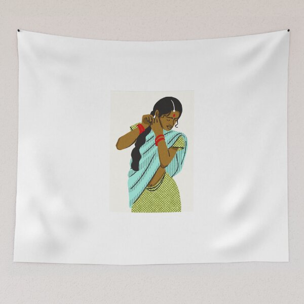 Item preview, Indian woman getting dressed designed and sold by Thedigital91.
