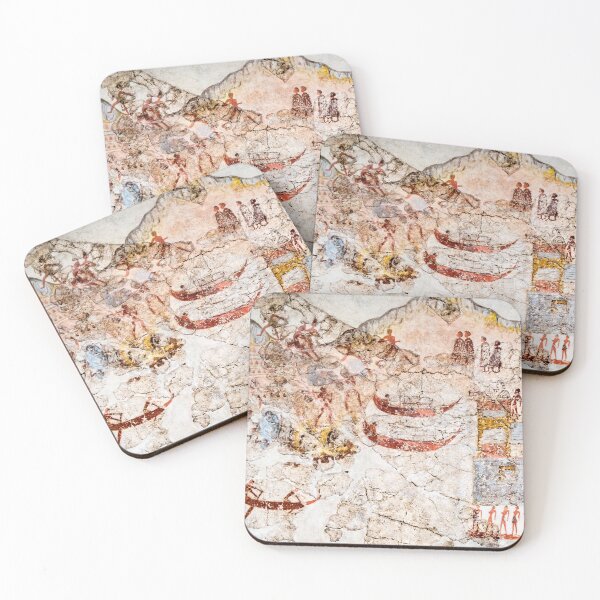 Item preview, Ship Procession Fresco Akrotiri Full Triptych 3 of 3 designed and sold by Weston  Westmoreland.