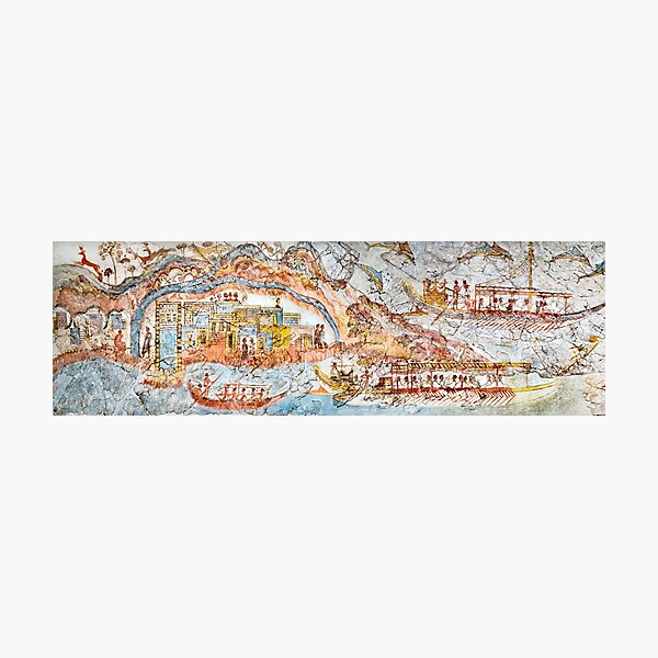 Item preview, Ship Procession Fresco Akrotiri Full Triptych 1 of 3 designed and sold by Weston  Westmoreland.